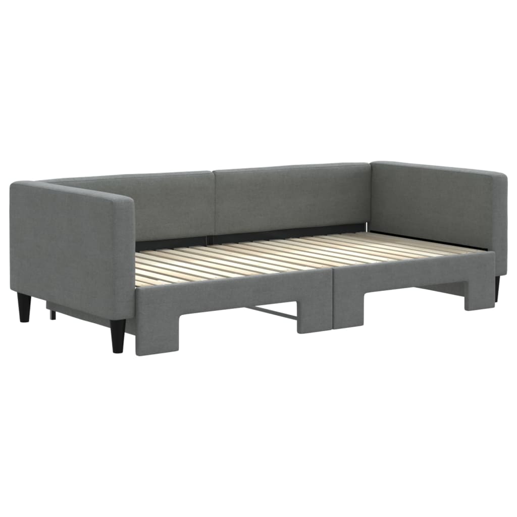 vidaXL Daybed with Trundle without Mattress Dark Gray 39.4"x74.8"