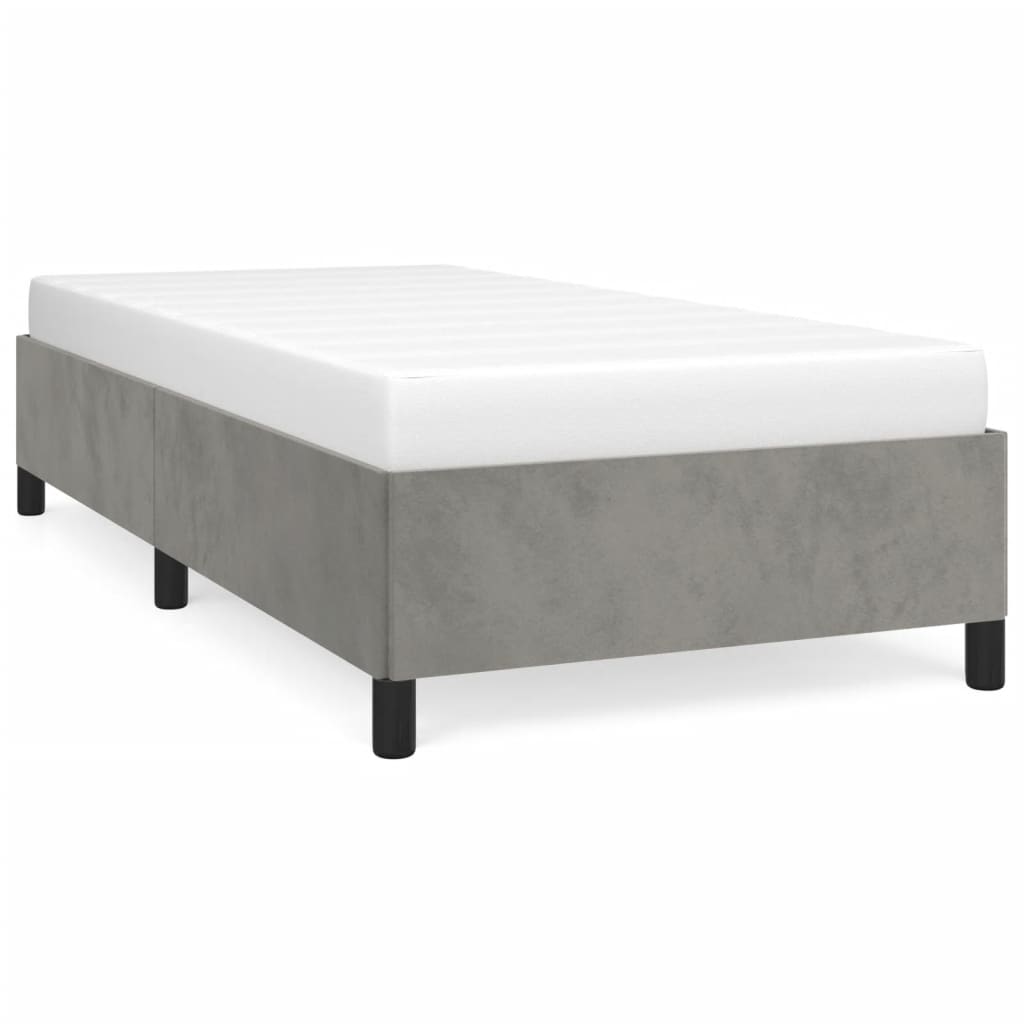 vidaXL Bed Frame Light Gray 39.4"x74.8" Twin Velvet