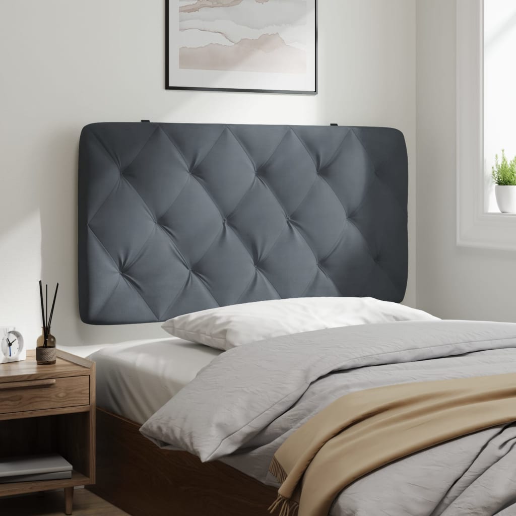 vidaXL Headboard Cushion Dark Gray 39.4" Velvet