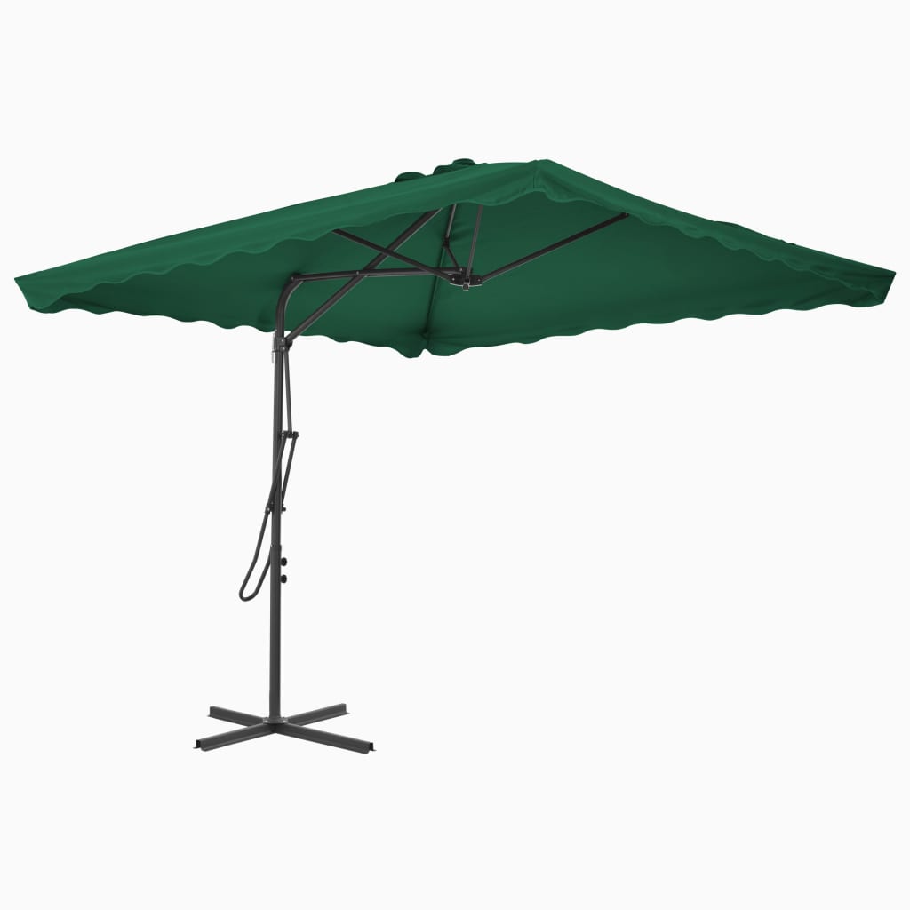 vidaXL Garden Parasol with Steel Pole 98.4"x98.4" Green