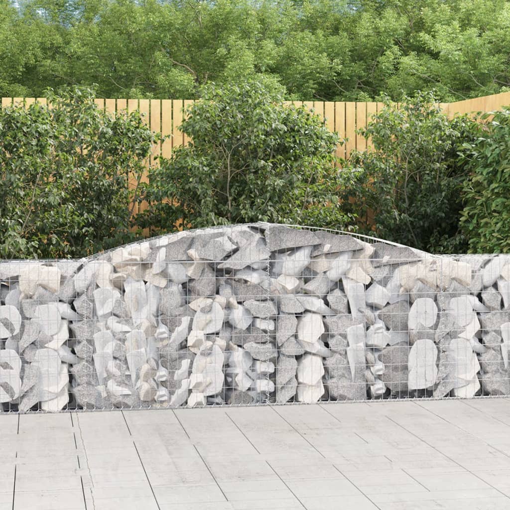 vidaXL Arched Gabion Baskets 6 pcs 157.5"x11.8"x39.4"/47.2" Galvanized Iron