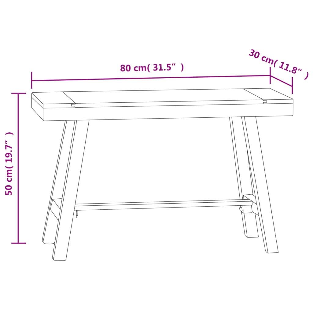 vidaXL Bench 31.5" Solid Wood Teak