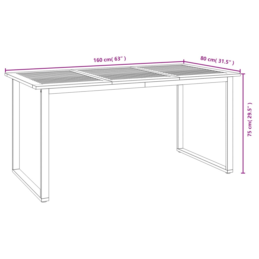 vidaXL 5 Piece Patio Dining Set Solid Wood Acacia and Metal