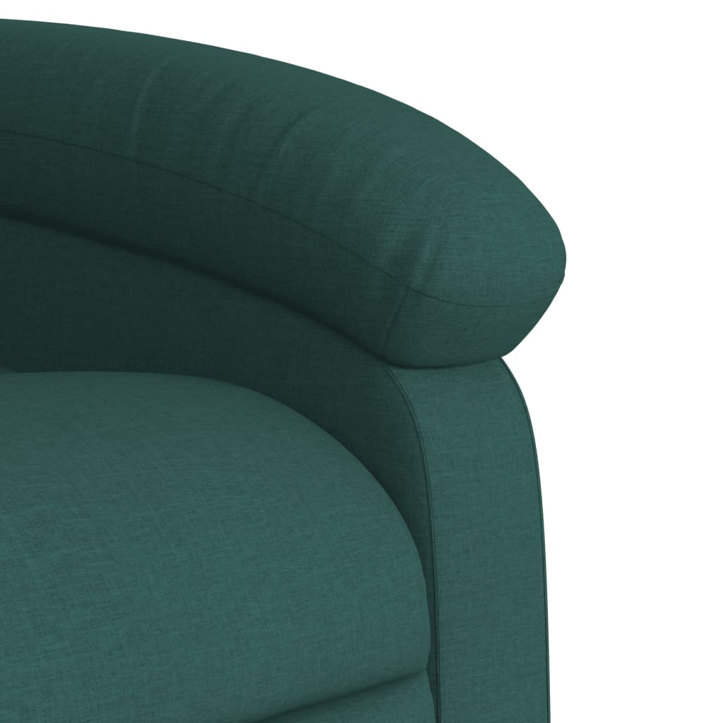 vidaXL Stand up Massage Recliner Chair Dark Green Fabric