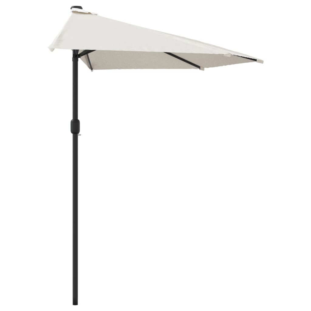 vidaXL Garden Parasol with Aluminum Pole Sand 106.3"x56.7" Half