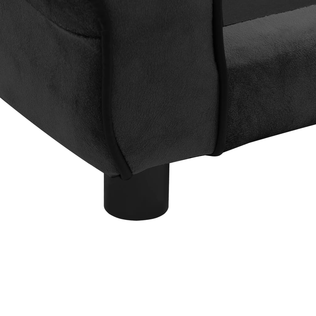 vidaXL Dog Sofa Black 28.3"x17.7"x11.8" Plush