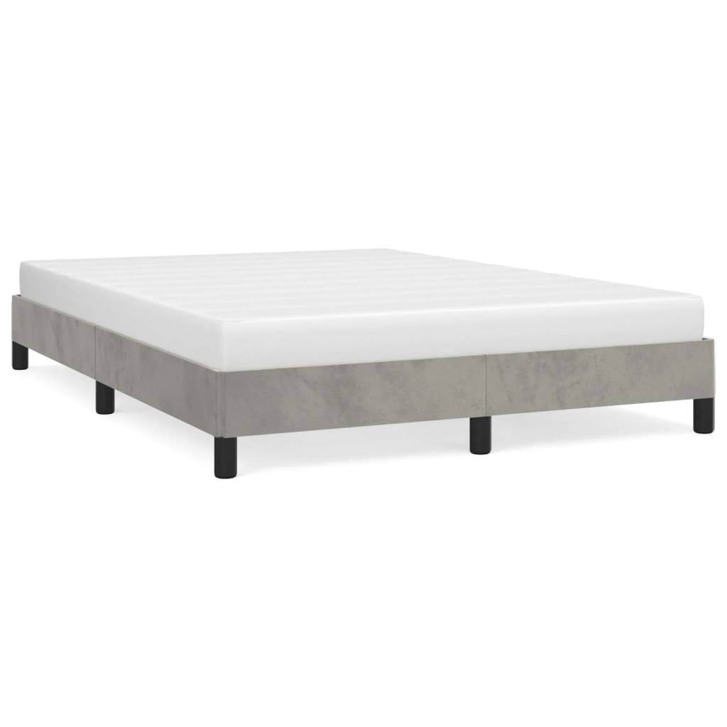 vidaXL Bed Frame Light Gray 59.8"x79.9" Queen Velvet