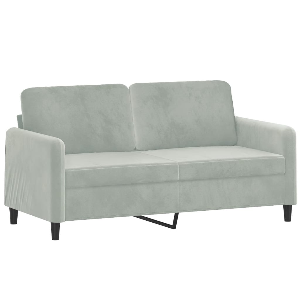 vidaXL 2 Piece Sofa Set with Pillows Light Gray Velvet