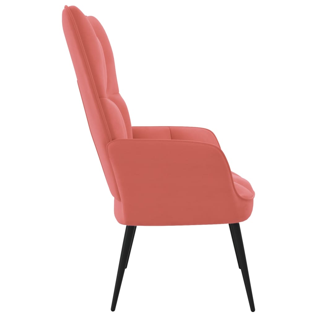 vidaXL Relaxing Chair Pink Velvet