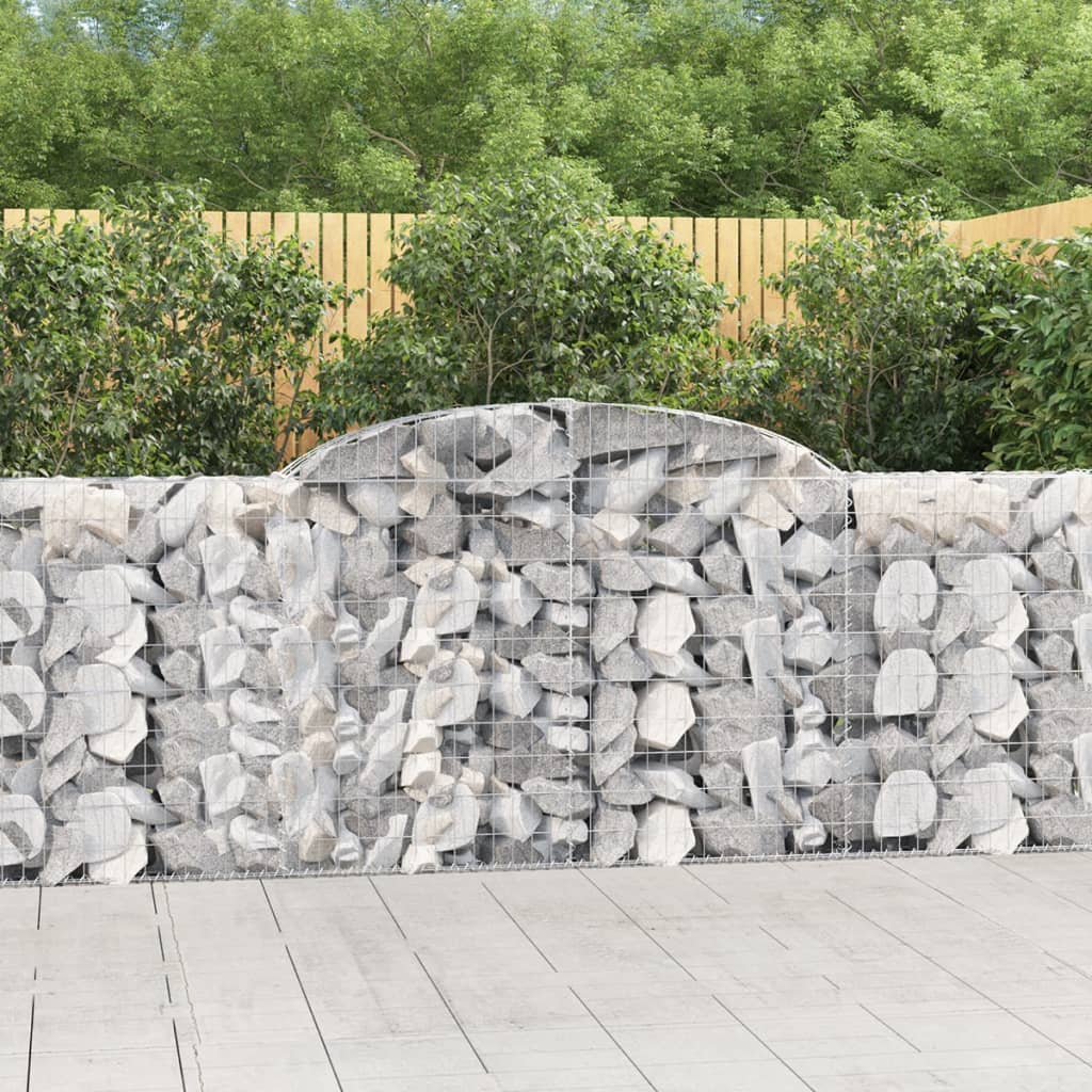 vidaXL Arched Gabion Baskets 11 pcs 118.1"x11.8"x39.4"/47.2" Galvanized Iron