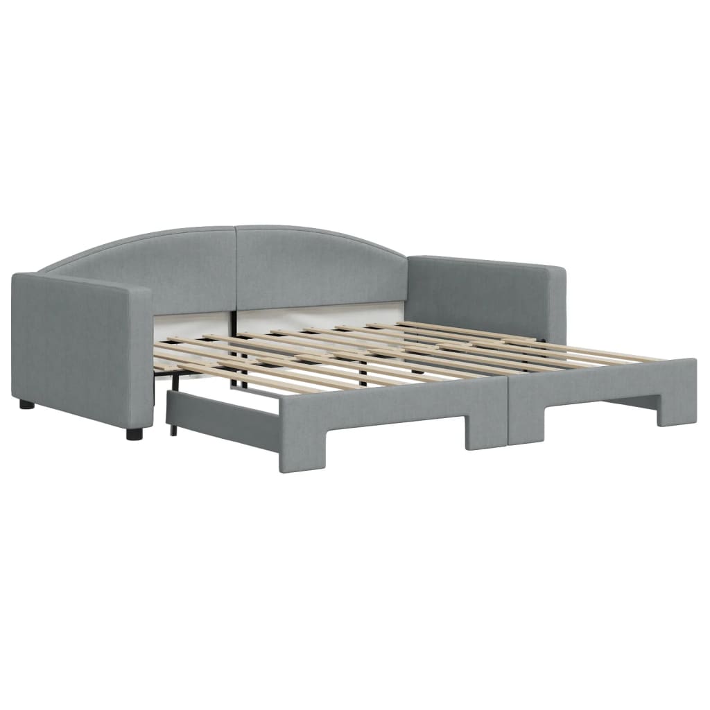 vidaXL Daybed with Trundle without Mattress Light Gray 39.4"x74.8"