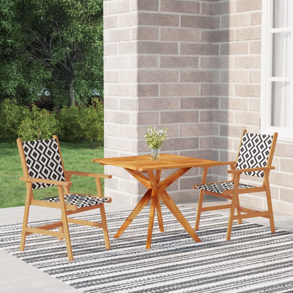 vidaXL 3 Piece Patio Dining Set Solid Wood Acacia