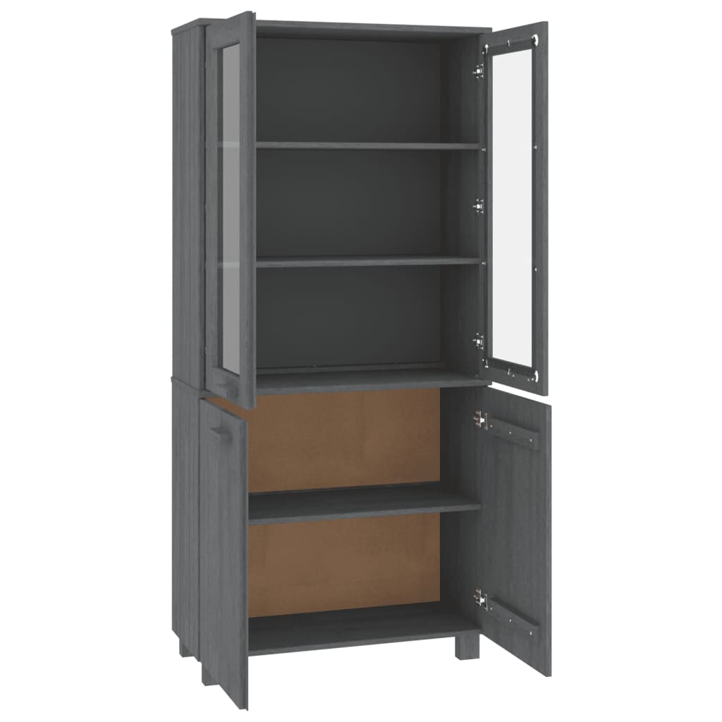 vidaXL Highboard HAMAR Solid Wood Pine Dark Gray