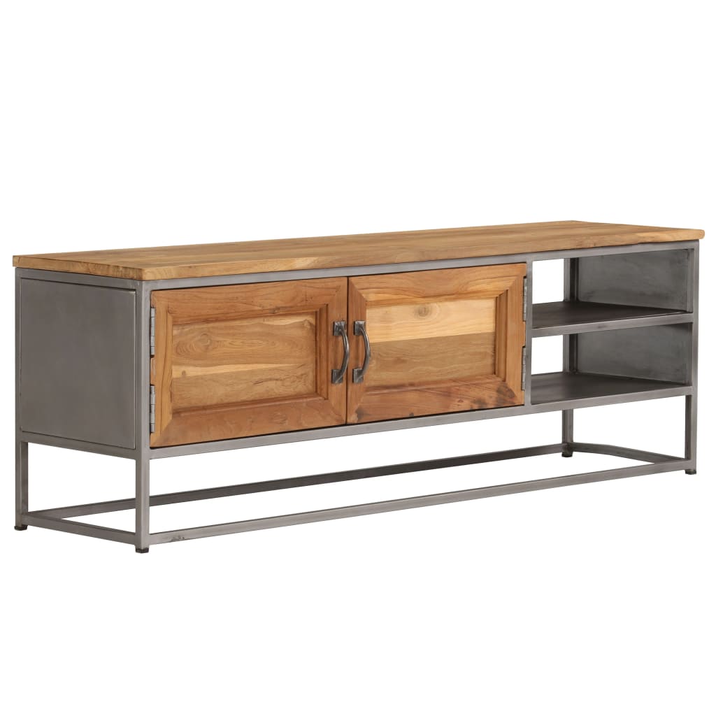 vidaXL TV Stand Recycled Teak and Steel 47.2"x11.8"x15.7"