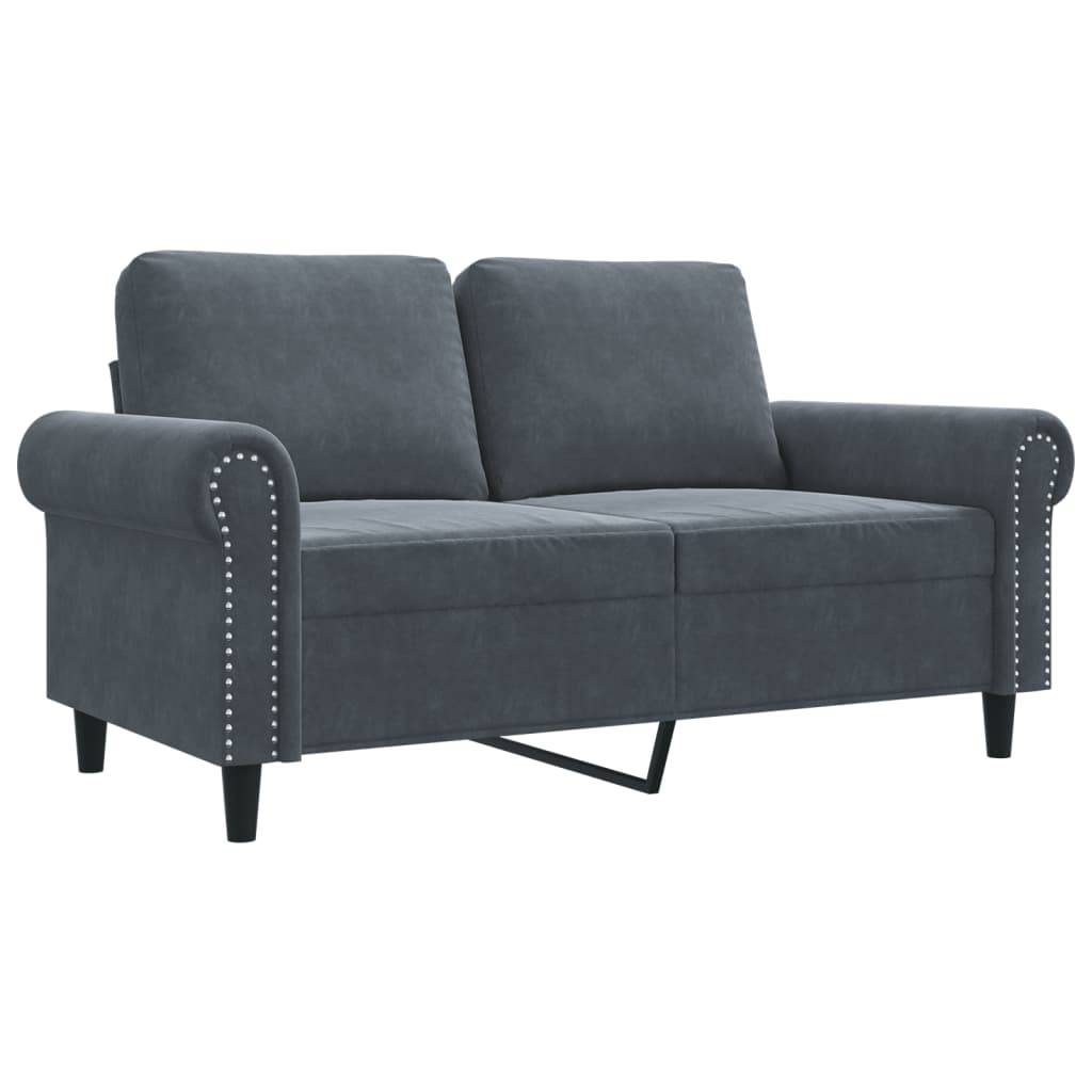 vidaXL 2-Seater Sofa Dark Gray 47.2" Velvet