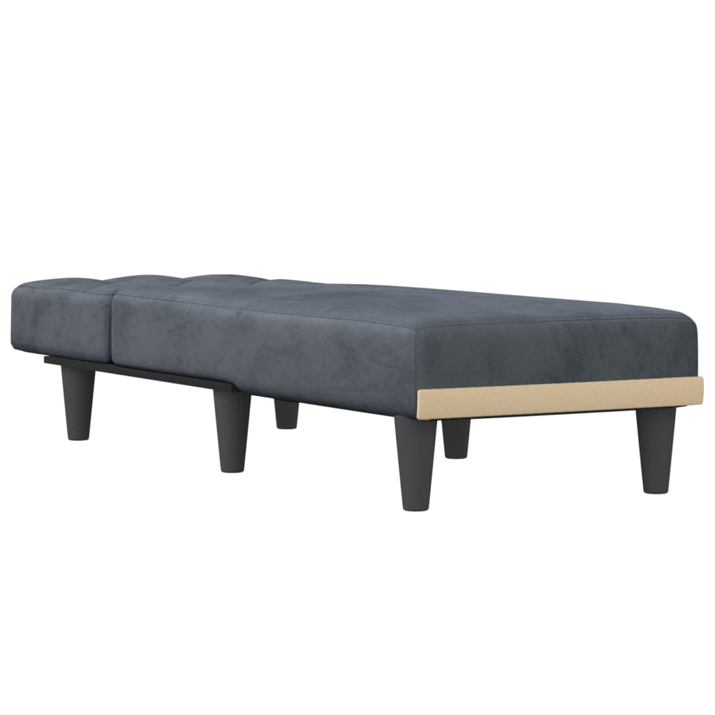 vidaXL Chaise Longue Dark Gray Velvet