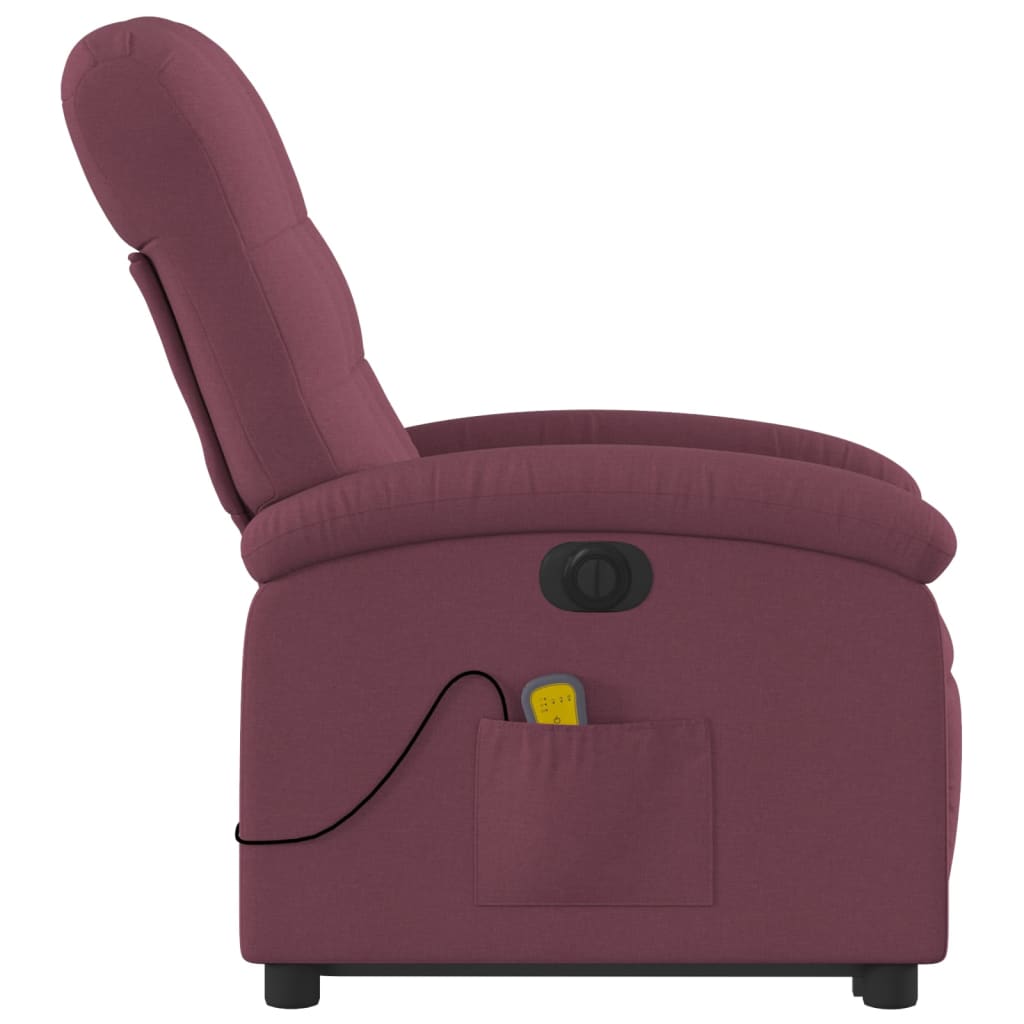 vidaXL Electric Stand up Massage Recliner Chair Purple Fabric