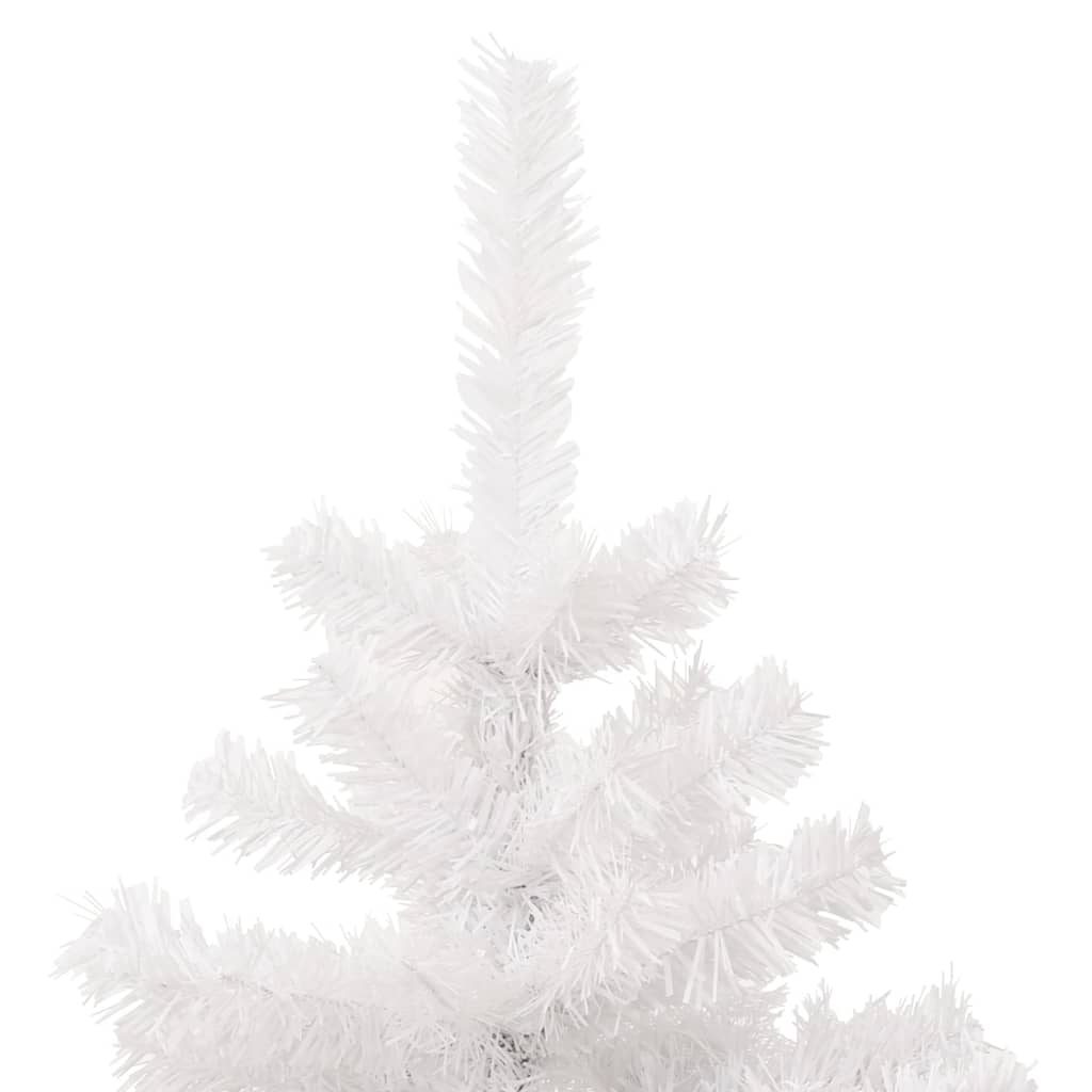 vidaXL Swirl Pre-lit Christmas Tree with Stand White 6 ft PVC