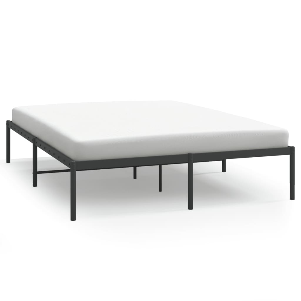 vidaXL Metal Bed Frame without Mattress Black 59.1"x78.7"