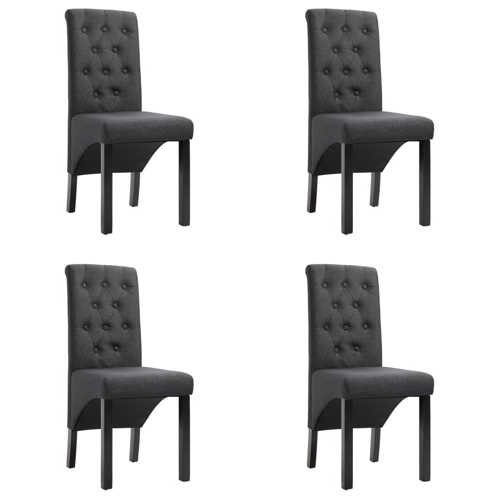 vidaXL Dining Chairs 4 pcs Dark Gray Fabric