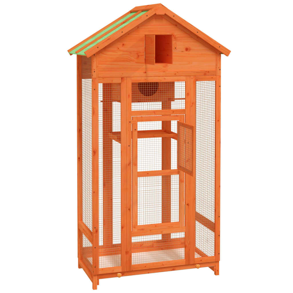 vidaXL Bird House Brown 36"x20.9"x66.9" Solid Wood Pine