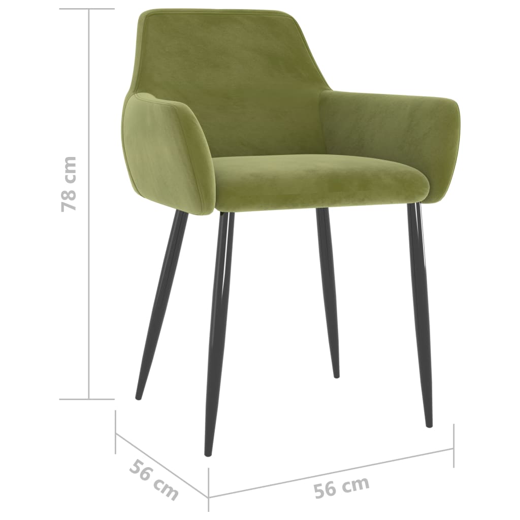 vidaXL Dining Chairs 2 pcs Light Green Velvet