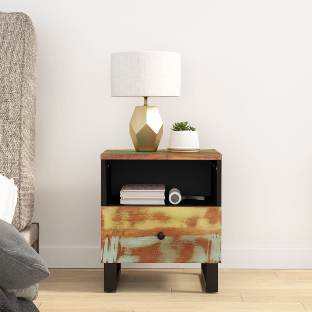 vidaXL Bedside Cabinet Solid Wood Reclaimed&Engineered Wood