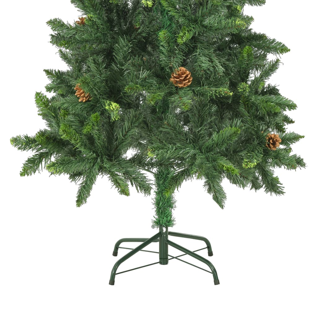 vidaXL Artificial Christmas Tree with Pine Cones Green 5 ft