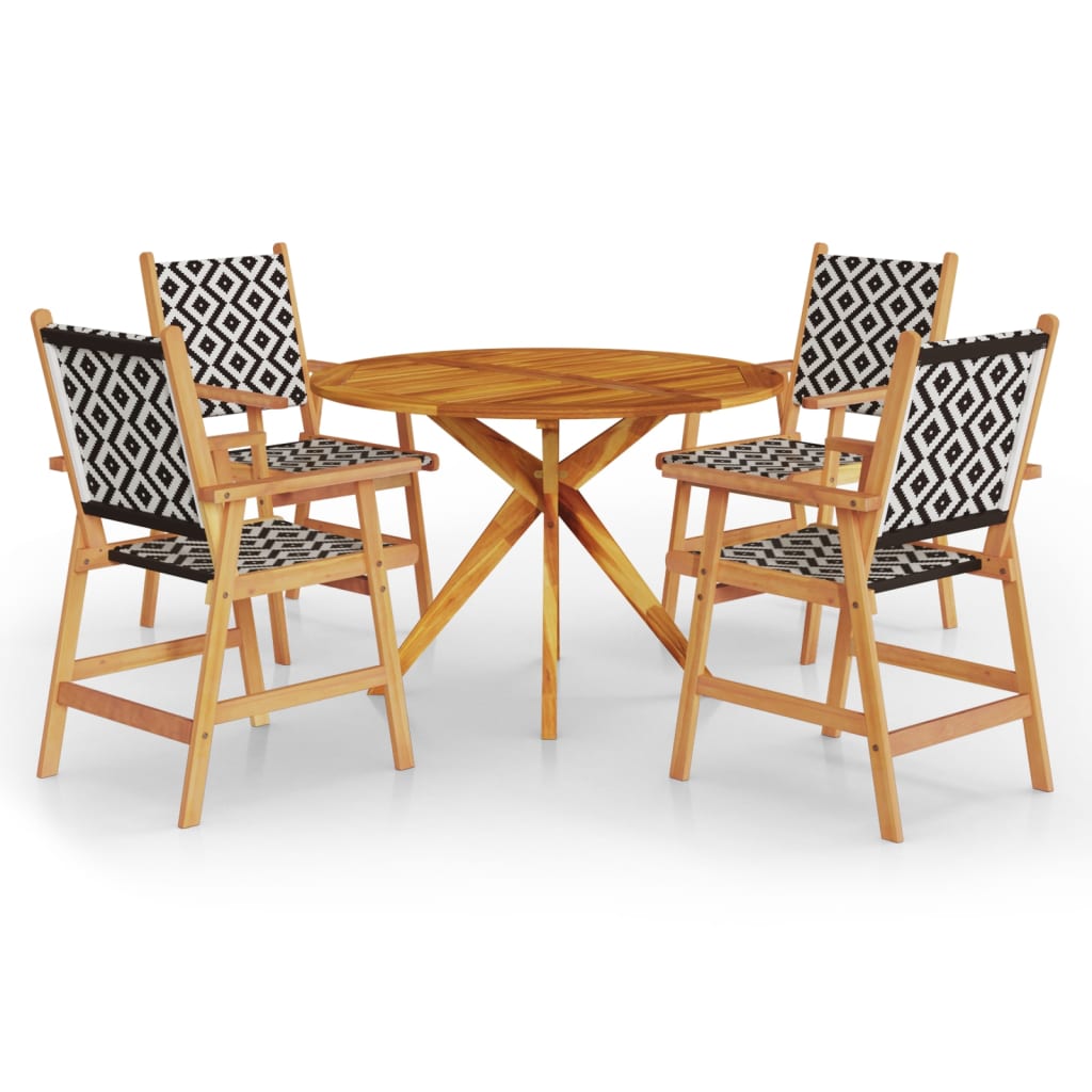 vidaXL 5 Piece Patio Dining Set Solid Wood Acacia