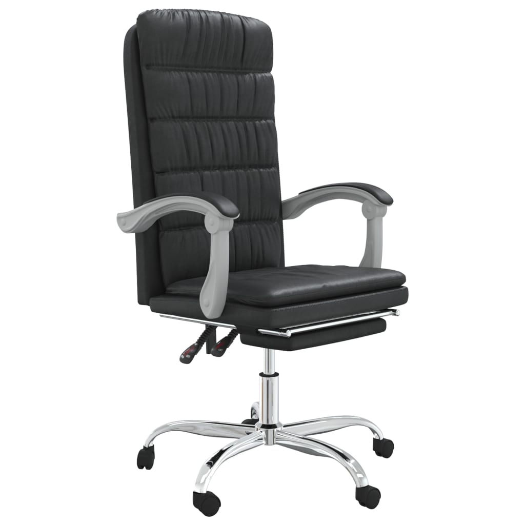 vidaXL Reclining Office Chair Black Faux Leather