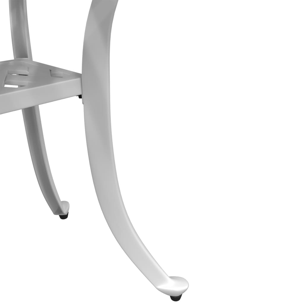 vidaXL Patio Table White 20.9"x20.9"x20.9" Cast Aluminum