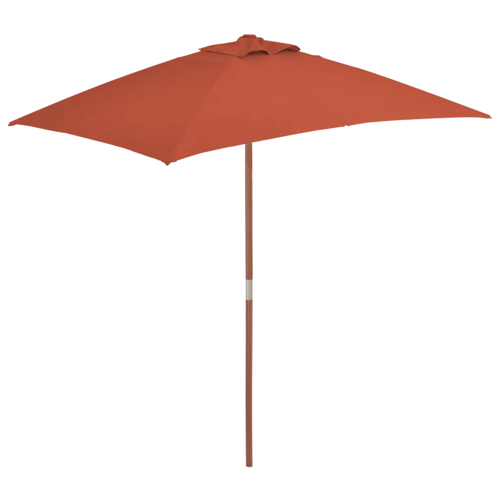 vidaXL Garden Parasol with Wooden Pole 59.1"x78.7" Terracotta