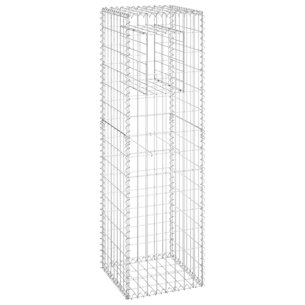 vidaXL Gabion Basket Post 15.7"x15.7"x55.1" Iron