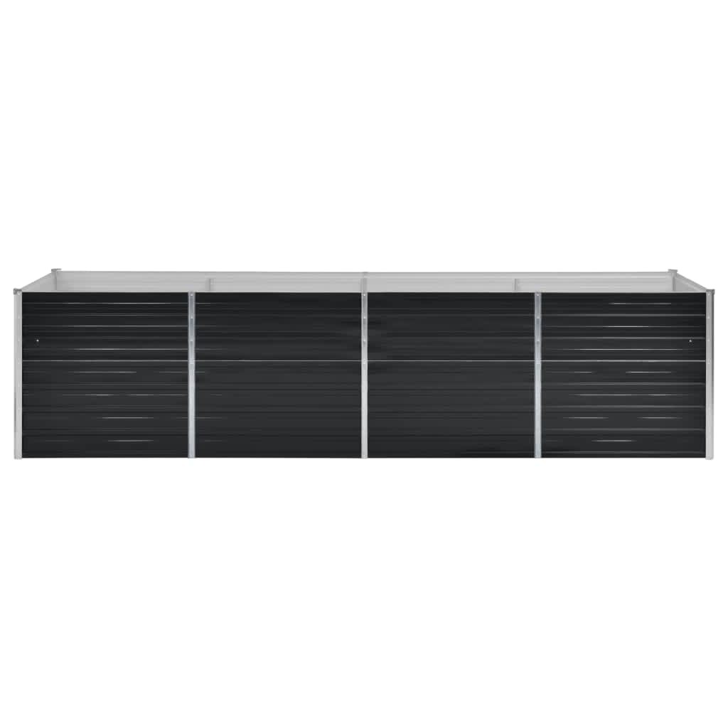 vidaXL Garden Raised Bed Anthracite 126"x31.5"x30.3" Galvanized Steel