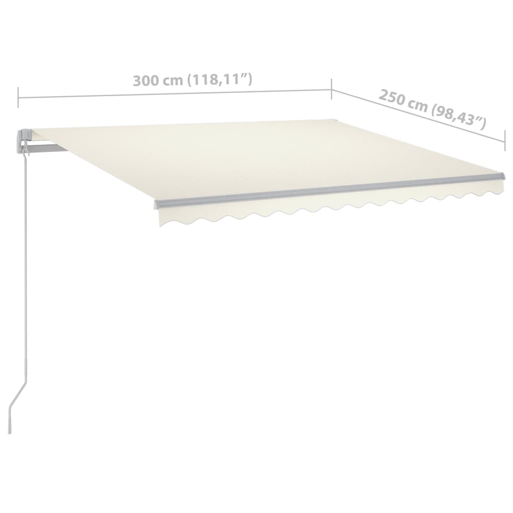 vidaXL Automatic Retractable Awning with Posts 9.8'x8.2' Cream