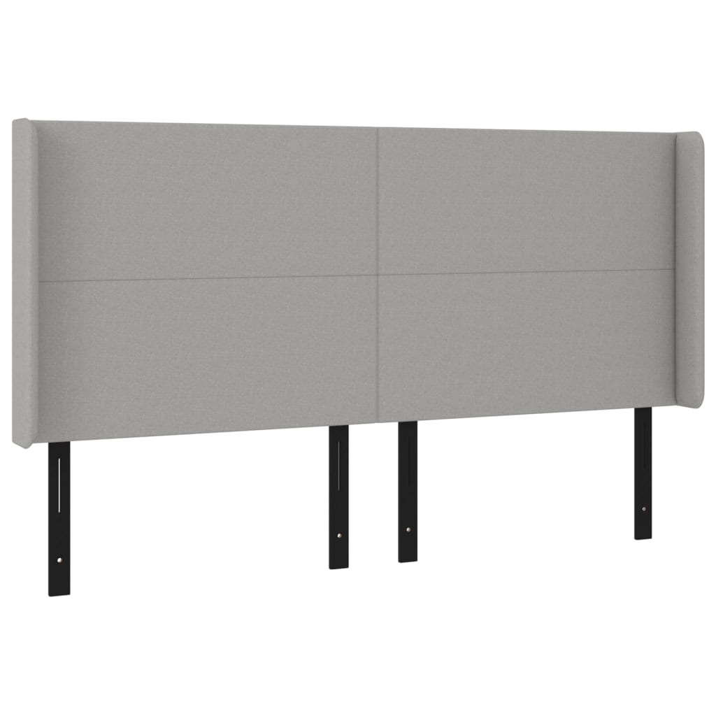 vidaXL LED Headboard Light Gray 64.2"x6.3"x46.5"/50.4" Fabric