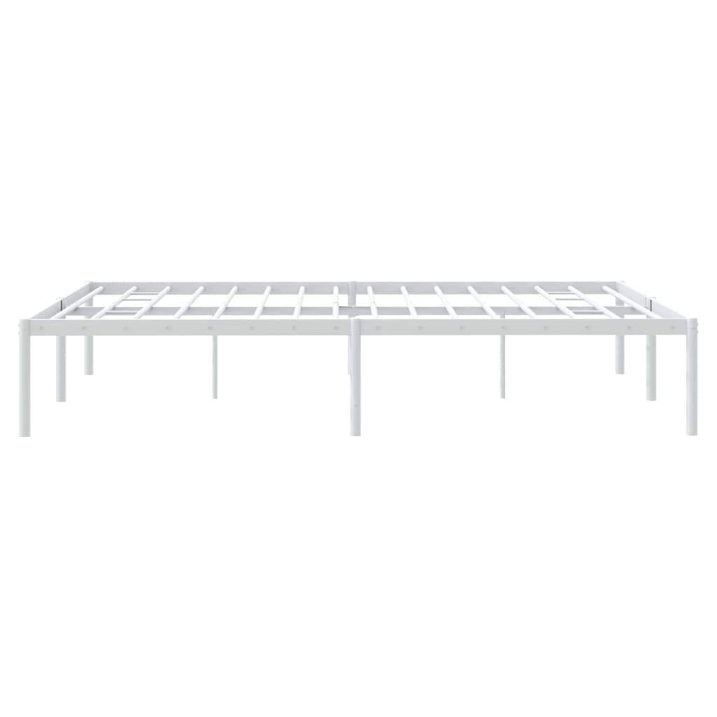 vidaXL Metal Bed Frame without Mattress White 59.1"x78.7"