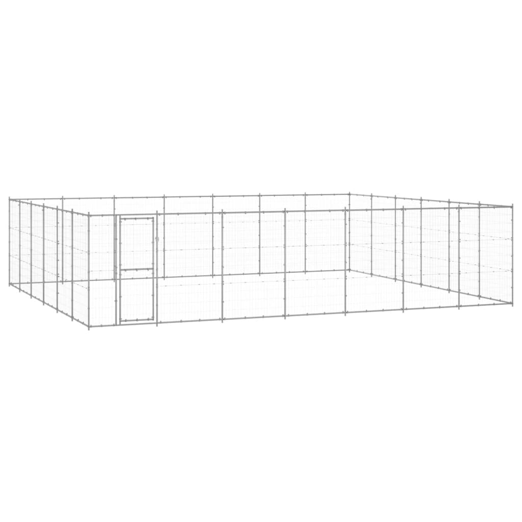 vidaXL Outdoor Dog Kennel Galvanized Steel 547 ft²