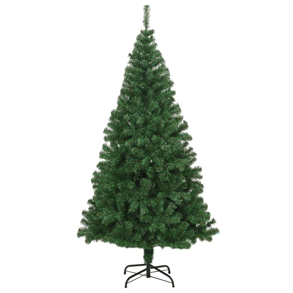 vidaXL Artificial Christmas Tree with Thick Branches Green 6 ft PVC