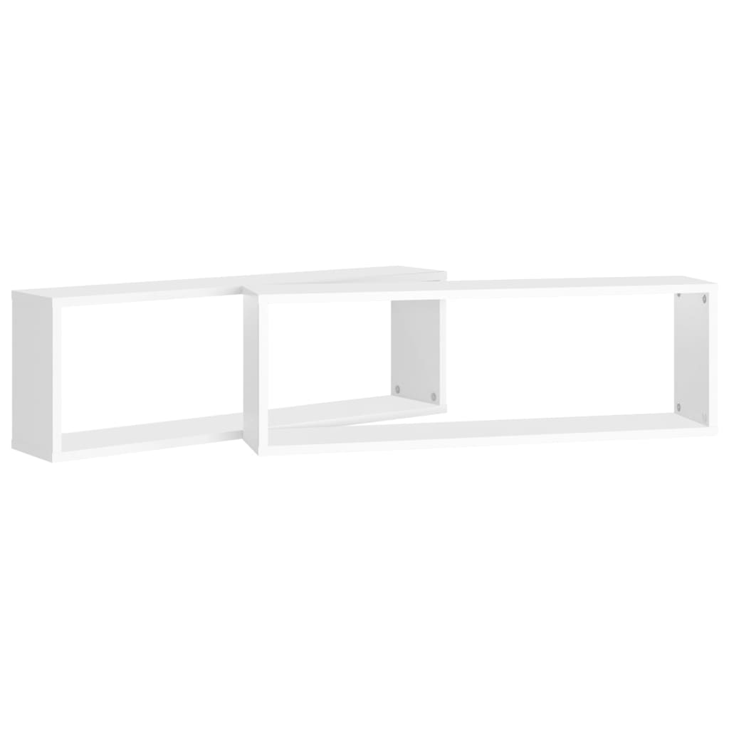 vidaXL Wall Cube Shelves 2 pcs White 31.5"x5.9"x10.4" Engineered Wood