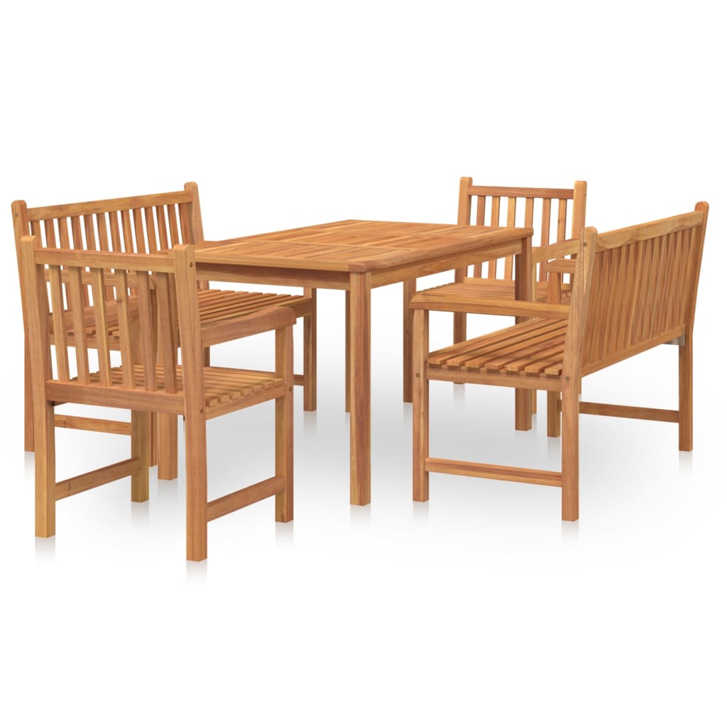 vidaXL 5 Piece Patio Dining Set Solid Wood Teak