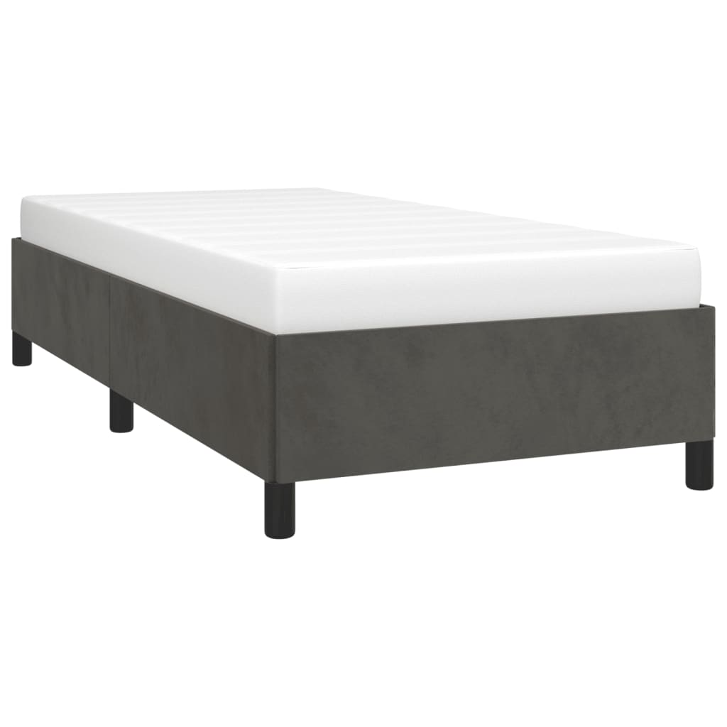 vidaXL Bed Frame Dark Gray 39.4"x74.8" Twin Velvet