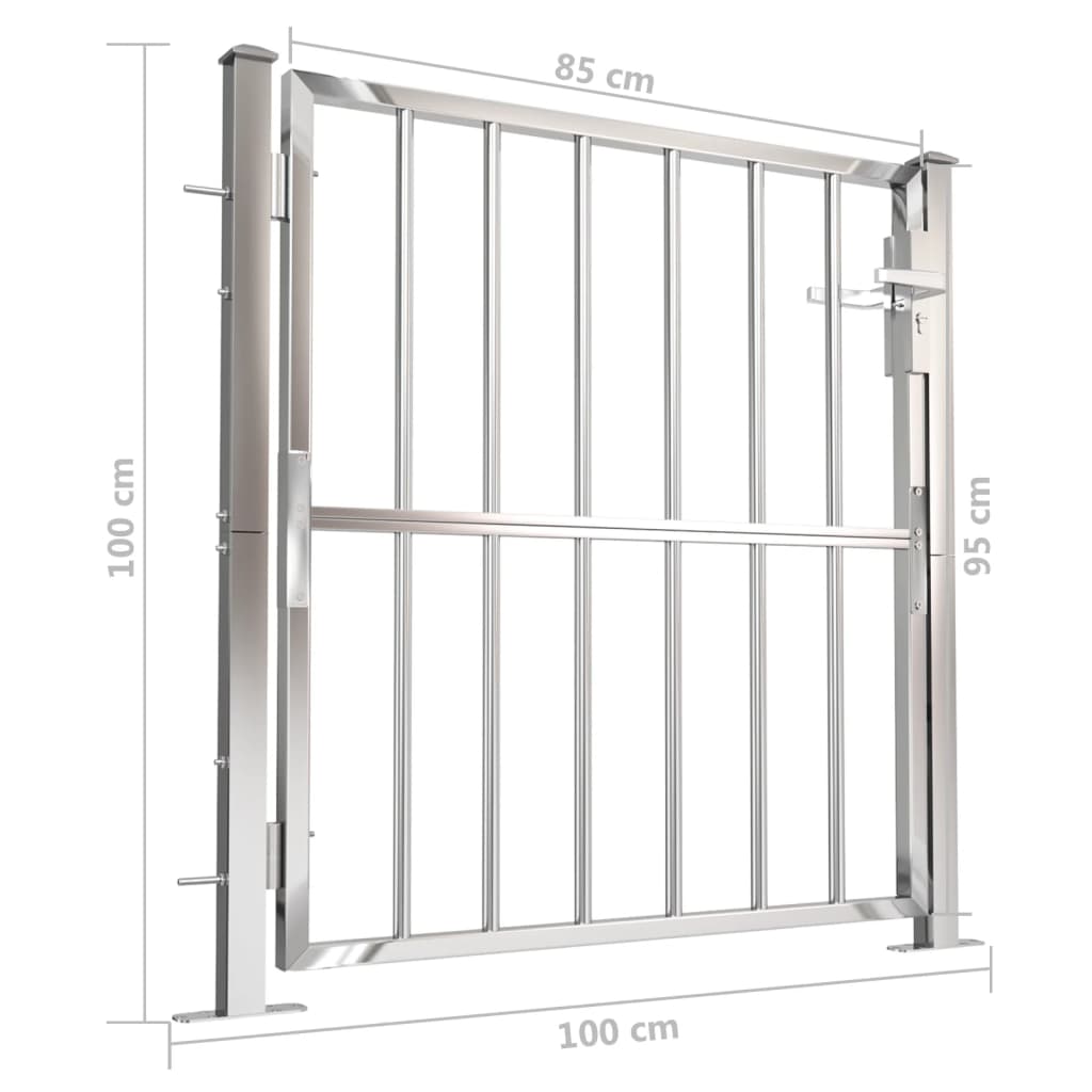 vidaXL Garden Gate 39.4"x39.4" Stainless Steel