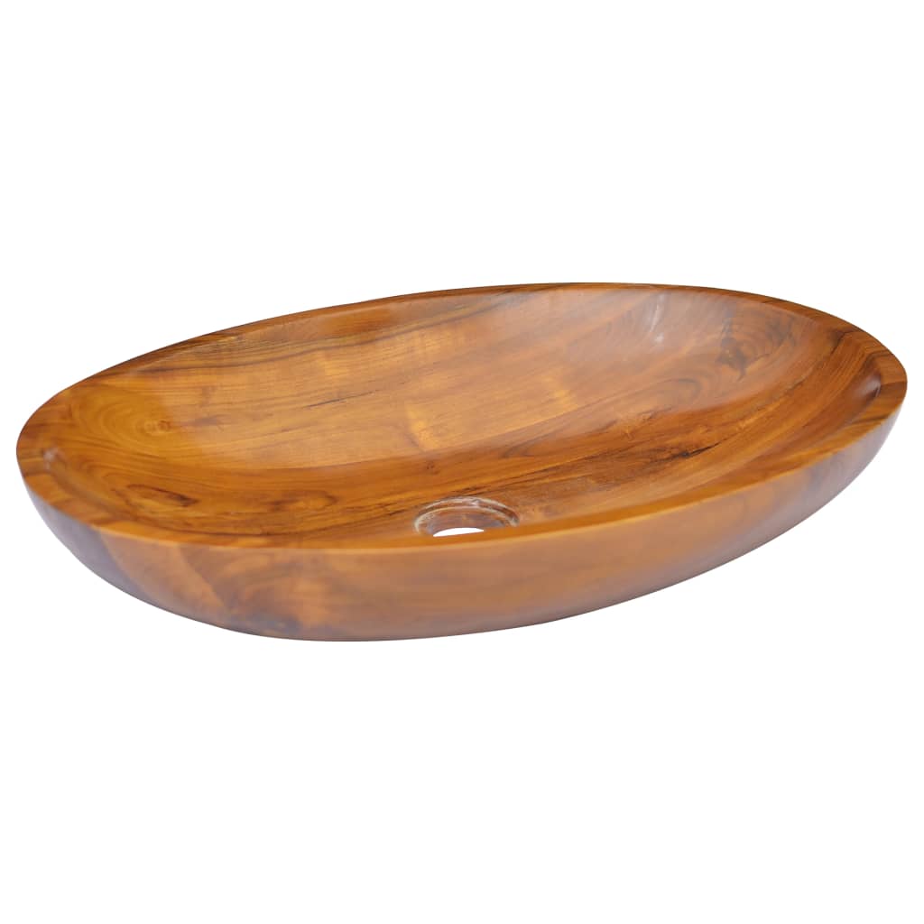 vidaXL Basin Solid Wood Teak 23.6"x15.7"x3.9"