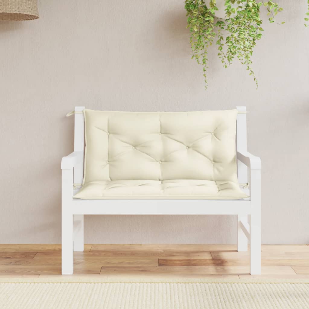 vidaXL Garden Bench Cushion Cream White 39.4"x(19.7"+19.7")x2.8" Oxford Fabric