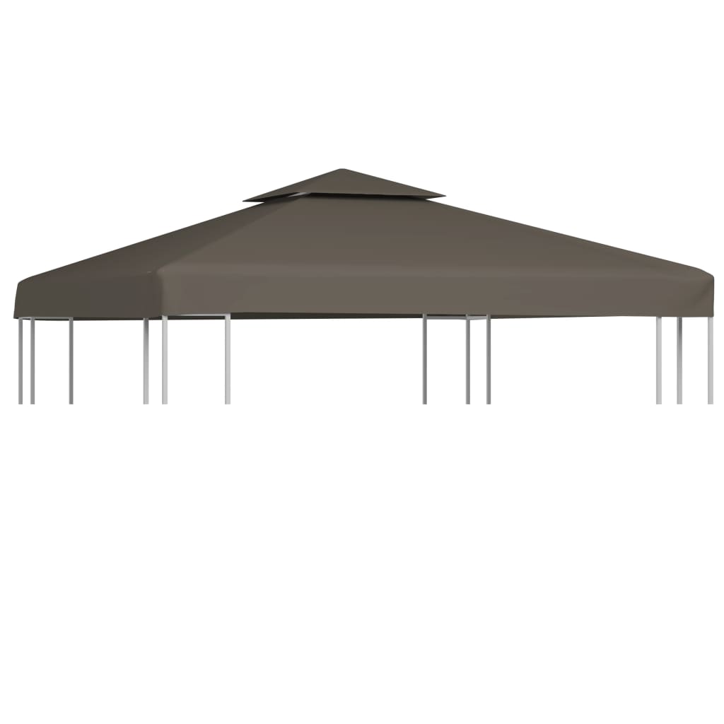 vidaXL 2-Tier Gazebo Top Cover 1 oz/ft² 9.8'x9.8' Taupe