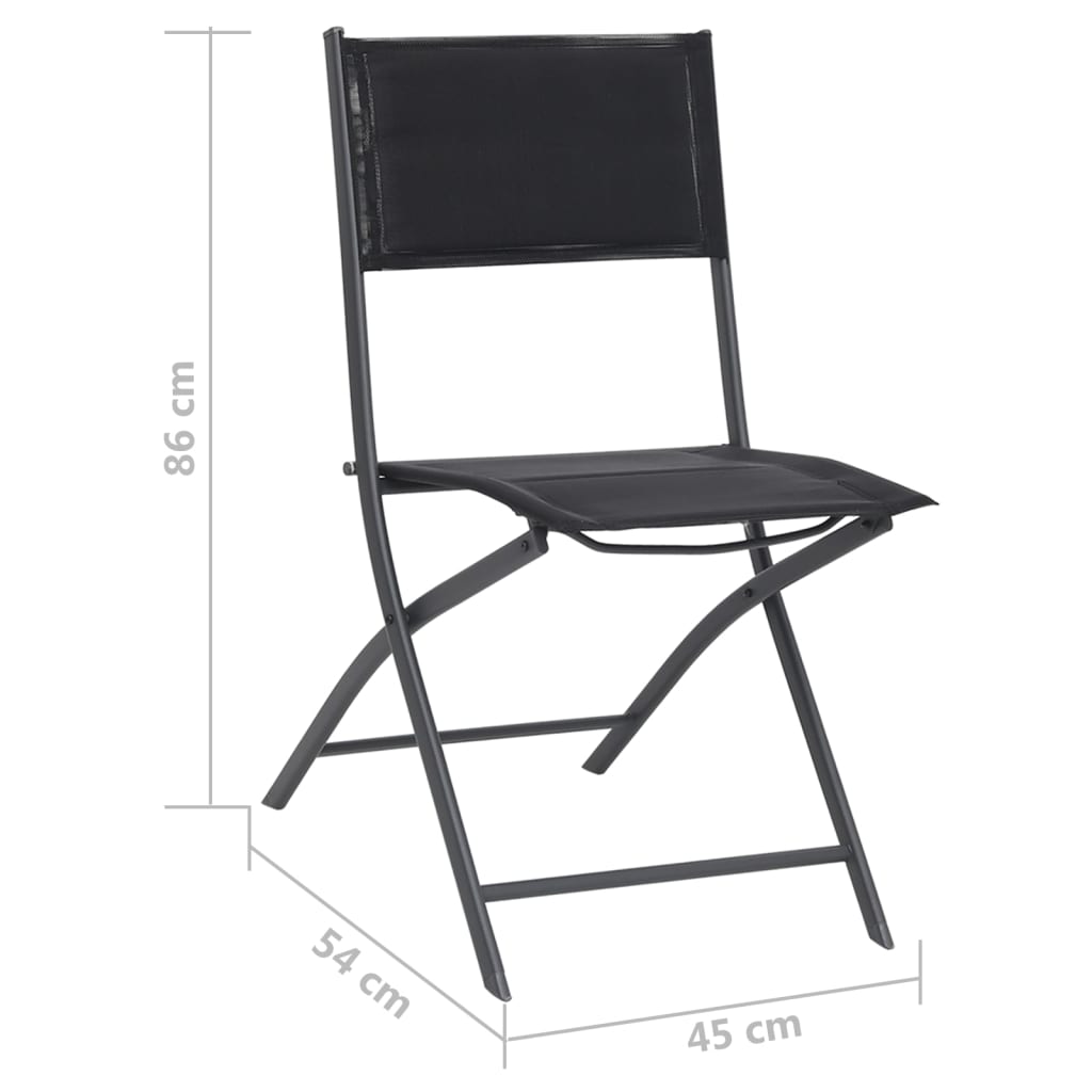 vidaXL Folding Patio Chairs 4 pcs Steel and Textilene