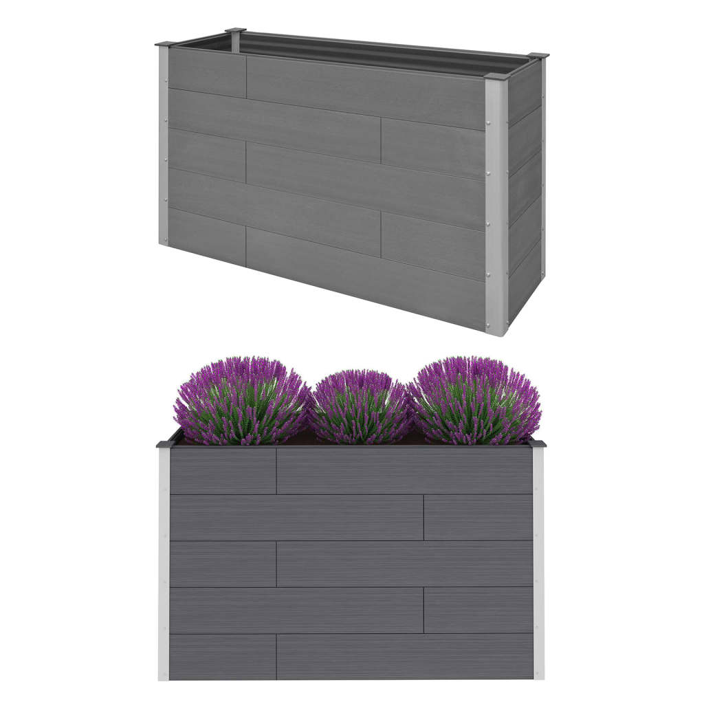 vidaXL Garden Raised Bed WPC 59.1"x19.7"x35.8" Gray