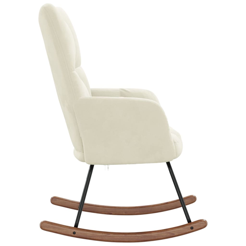 vidaXL Rocking Chair Cream White Velvet