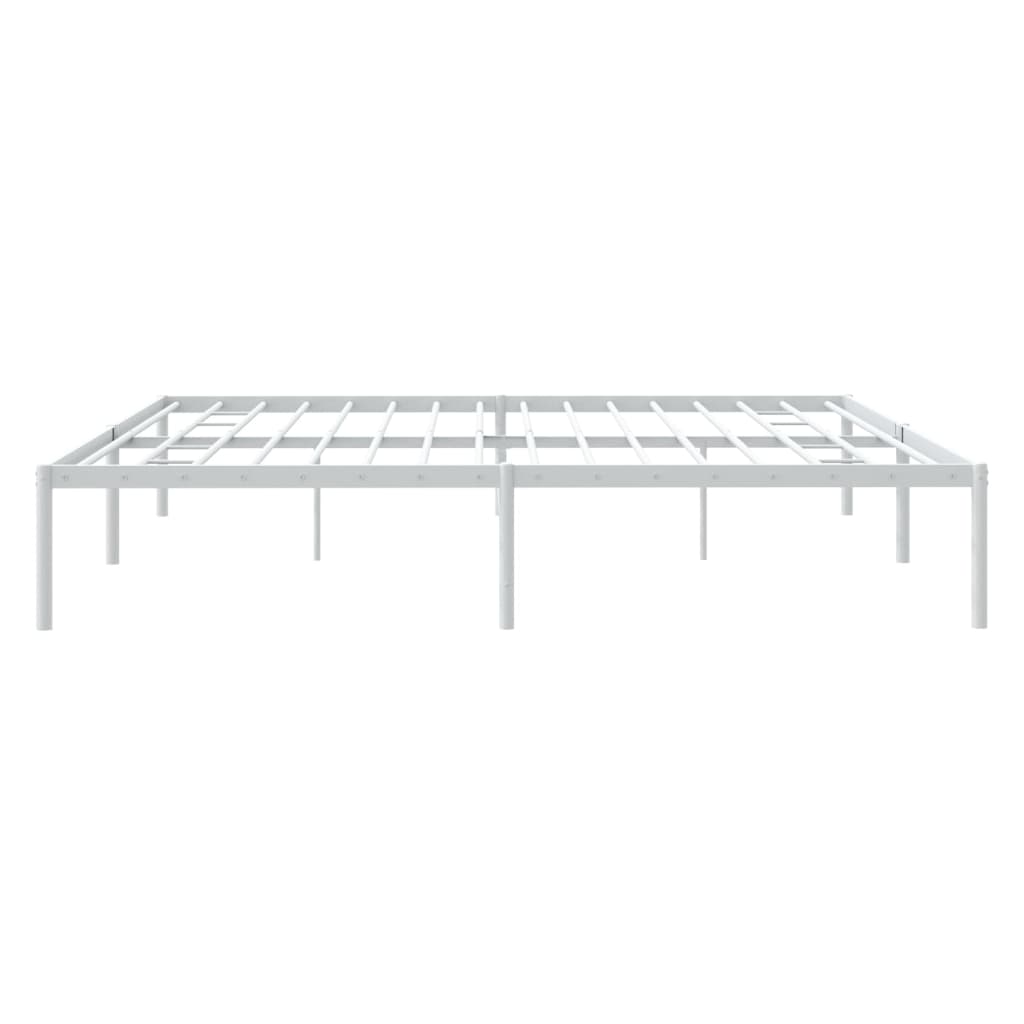 vidaXL Metal Bed Frame without Mattress White 76"x79.9"